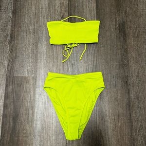 L Space - Tube Top, High Waisted Bikini Bottom